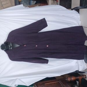 VINTAGE 80s Purple Lined Trench Coat Size 6, zip out lining